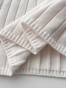 Elamini Halterneck Bow Halter Tie-Up Fitted Flare Sleeve Exquisite Cute Versatile Atmosphere Autumn/Winter Knit Sweater Dress - Baby Pink - View 7