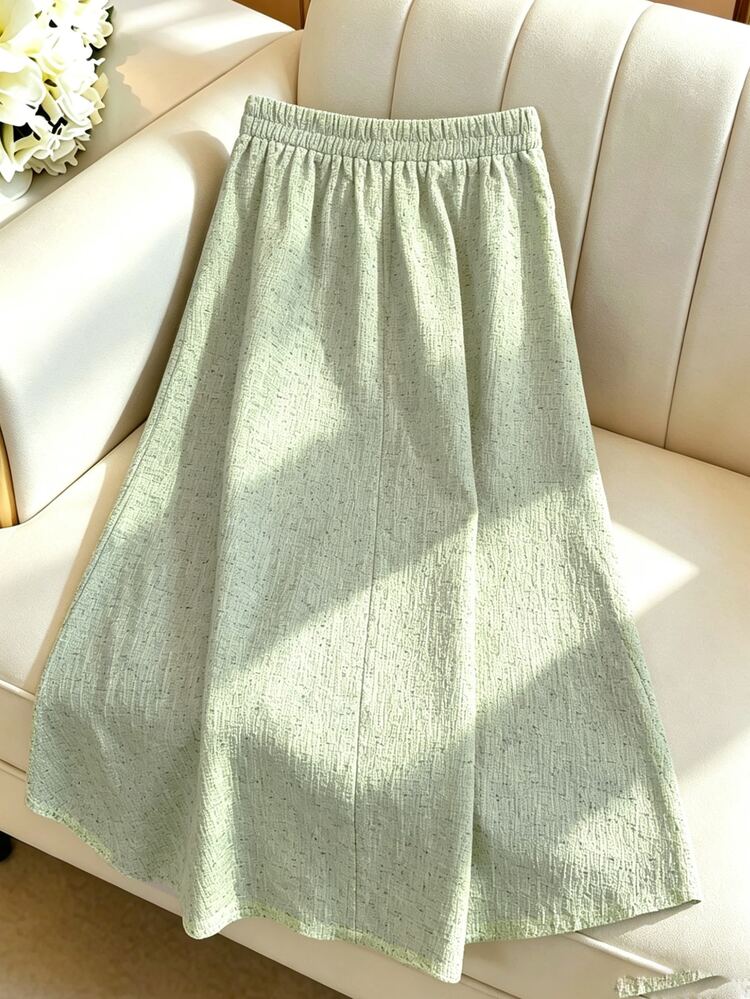GlowEve Women's Long Sleeve Single-Breasted Frill Trim Jacket And Midi Skirt 2 Pieces Set - Green - View 2