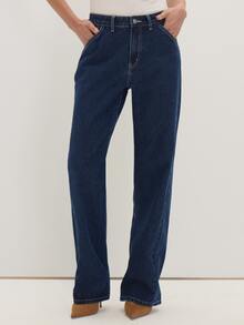 MUSEYN Celana Jeans Denim Biru Tua dengan Kancing dan Sabuk Belakang, Pinggang Rendah - Light Grey - View 2