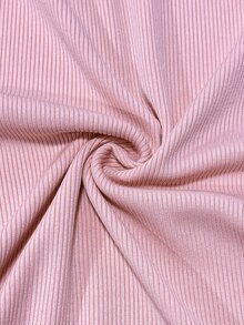 RosyDaze Atasan Dalaman Rajut Bergaris Merah Muda Gaya Manis & Lembut Musim Gugur/Dingin, Atasan Lapisan Dalam Berbahan Chiffon dengan Kerah Semi-Tinggi dan Kancing Mutiara, Potongan Ramping dan Lengan Panjang Mengembang, Atasan Lapisan Dalam Serbaguna untuk Perjalanan dan Kencan - Berwarna merah muda - View 7