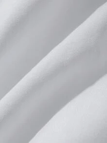 DAZY 純色翻領修身短袖白色女款襯衫 秋季 - 白色 - 查看 9