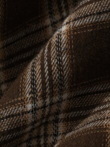 DAZY Blus Wanita Motif Kotak-kotak Kontras Warna Pendek Bahu Asimetris Lengan Panjang Gaya Preppy untuk Thanksgiving Musim Semi Musim Gugur, Cocok untuk Makan Siang, Warna Cokelat - Khaki - View 8