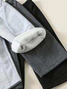 SHEIN Baby Boy Solid Color Casual Versatile Daily Wear Long Winter Pants 3pcs/Set - Multicolor - View 6