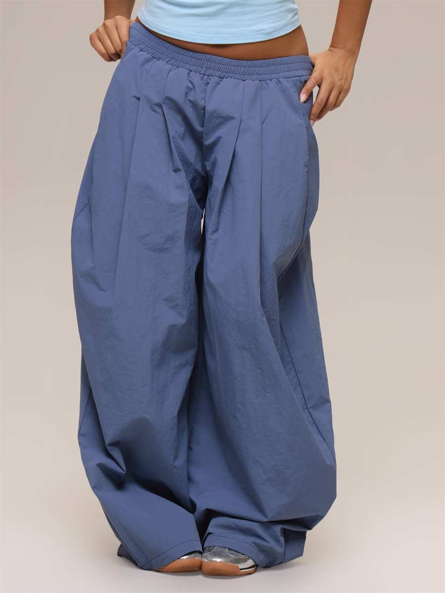 MUSERA Blue Balloon Fit Cinched Waist Cargo Pant Winter Casual Day ...