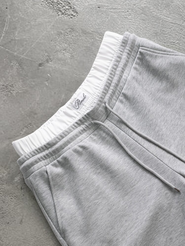 PAVTROS Men's Letter Print Hoodie And Pocket Pants Set - Grey - View 3