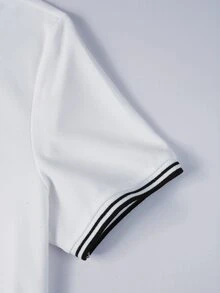 Manfinity Homme Men's Summer Casual Short Sleeve Polo Shirt - White - View 6