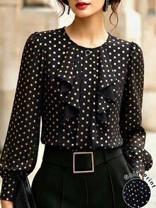 GlowEve CURVE Plus Size Blouses Fall - Black - View 1