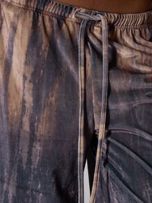 MUSERA Brown Printed Velour Wide Leg Pants Summer Autumn Fall Winter  Going Out Festival Cool Girl Low Frequency - Multicolor - View 5