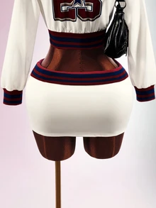 Amplova Women's Colorblock Casual Versatile Daily Wear Mini Skirt - Apricot - View 7