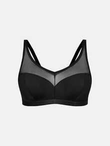 SHAPORA Plus Size Wireless Curve Bralette Lingerie - Black - View 3