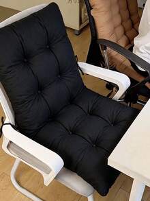 وسادة كرسي ومقعد مبطنة 45x80 سم، صُنعت في تركيا، وسادة مقعد مريحة مع أحزمة للاستخدام الداخلي والخارجي - الأسود - مشاهدة 4