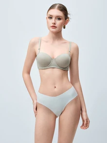 Softvol 1pc Women's Comfortable Soft Cotton Wireless Lightly Lined Bra, Suitable For Small Bust - Dark Grey - View 8