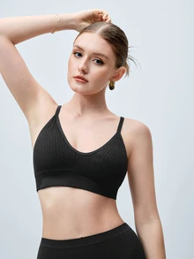 Softvol Women's Black Fabric Plain Backless Casual Bralette With Medium Stretch Bra - Black - View 6