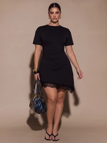 SHEIN BAE CURVE Plus Size Stylish And Youthful, It Is A Practical, Versatile Piece Suitable For A Wide Range Of Occasions, Including Casual Commutes,Work,Halloween. - Black - View 8