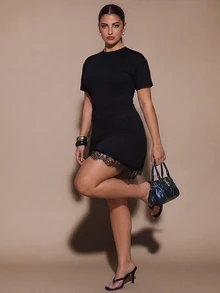 SHEIN BAE CURVE Plus Size Stylish And Youthful, It Is A Practical, Versatile Piece Suitable For A Wide Range Of Occasions, Including Casual Commutes,Work,Halloween. - Black - View 7
