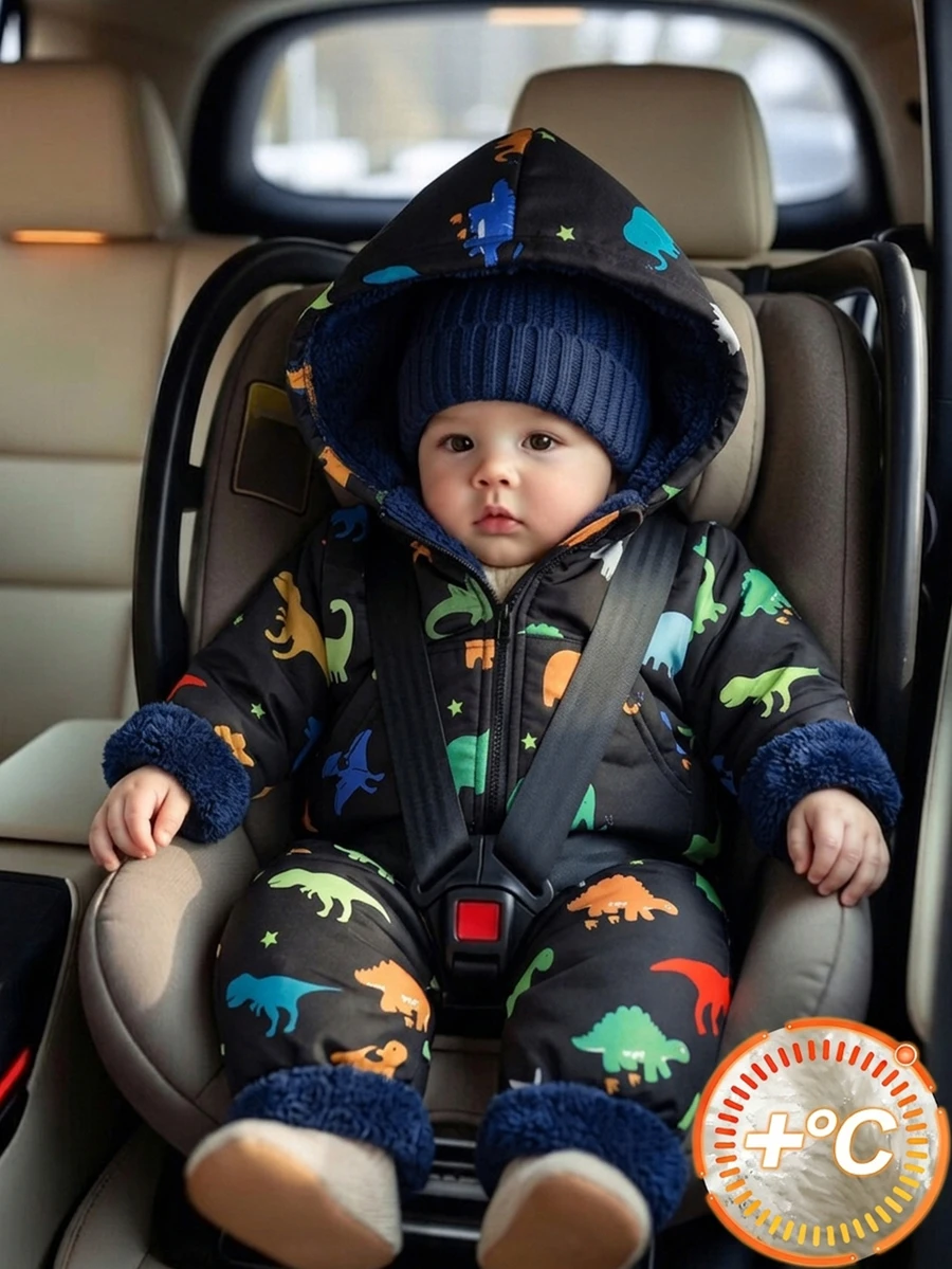 SHEIN Baby Boys Jumpsuits Autumn Winter - Black - View 1