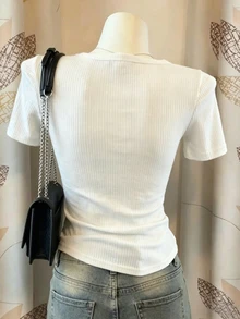 Lalippa Women's Casual Colorblock Patchwork 2 In 1 Top, Summer - White - View 2
