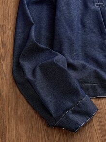 SWAVVY Men's Single-Breasted Casual Daily Long Sleeve Jacket - Blue - View 4