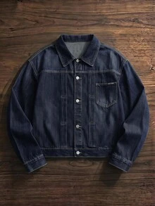 SWAVVY Men's Single-Breasted Casual Daily Long Sleeve Jacket - Blue - View 7