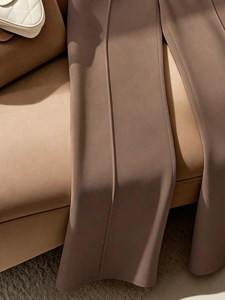 Franclia Women's White Elegant Straight-Leg Office Pants Fall Cloth For Women - Chocolate Brown - View 4