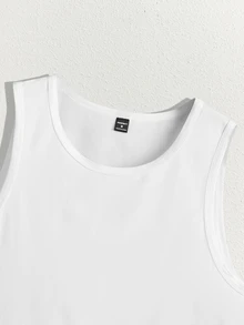 Manfinity RebelGame 3件組男士夏季休閒純色趣味基本款圓領無袖背心，適合度假、男友禮物、父親節禮物、足球運動 - 彩色 - 查看 3