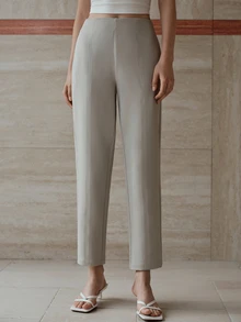 MOTF Tall WOMEN'S TALL FASHION SLIM LEG WOMEN'S LONG PANTS - Light Grey - View 6