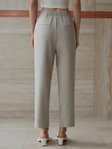 MOTF Tall WOMEN'S TALL FASHION SLIM LEG WOMEN'S LONG PANTS - Light Grey - View 4