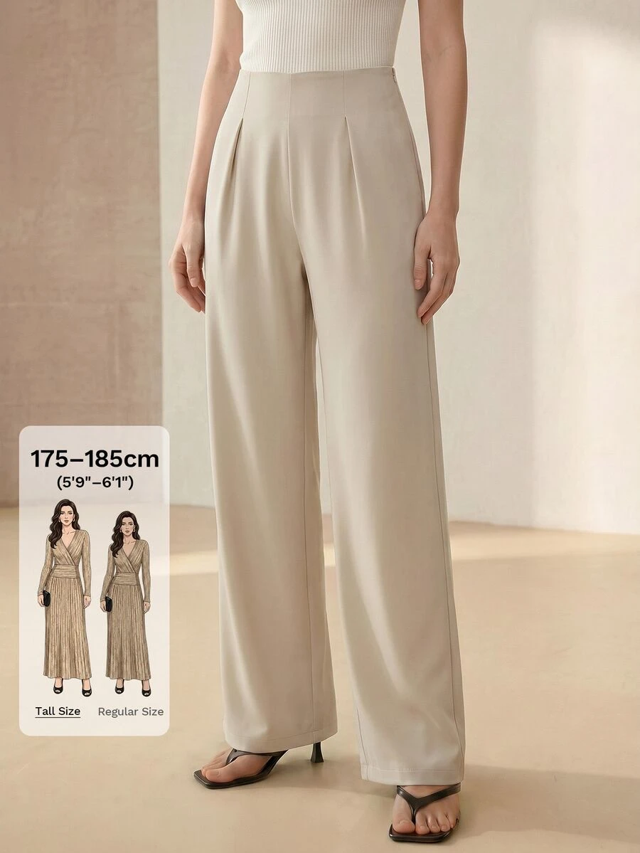 MOTF Tall WOMEN'S TALL FASHION ROLLED HEM STRAIGHT LEG PANTS, WOMEN'S LONG - Apricot - View 1