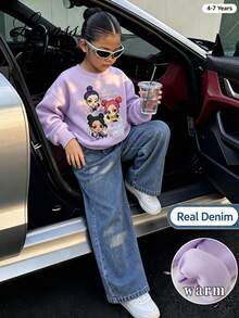 Young Girls Hoodie & Sweatshirt Co-Ords - Purple - View 1