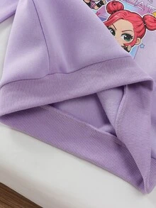 Young Girls Hoodie & Sweatshirt Co-Ords - Purple - View 3