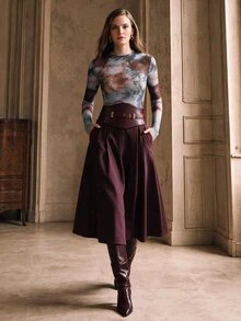 Anewsta Stand Collar Raglan Sleeve Slim Fit Elegant Semi-Sheer Floral Print Top For Women, Summer New Arrival - Multicolor - View 3