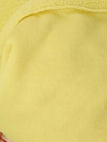 Comfortcana Plus Size Autumn/Winter Lamb Wool Denim Zip-Up Half-Placket Sweatshirt Fall - Pale Yellow - View 9