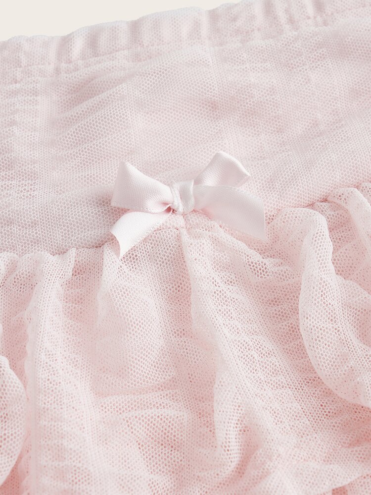 Sweetina Y2k Summer Hawaiian White Clothes Solid Color Bowknot Cake Mini Skirt - Baby Pink - View 5