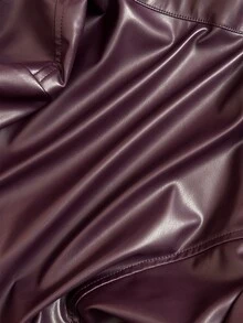 BamGleam Women's American Hot Girl Style Motorcycle Sexy Rave High-End Design Cool Jacket Club Night Out Wine Red Autumn - Burgundy - View 8
