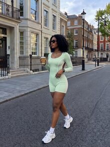 Slayform Slayform Women Sports Jumpsuits - Mint Green - View 5