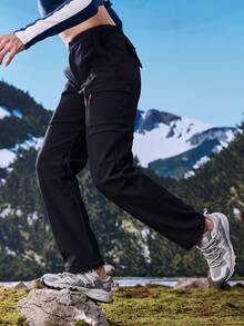 Exploreva Exploreva Women's Casual Versatile Daily Outdoor Hiking Pants - Black - View 9