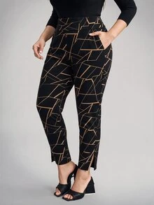 Comfylo Women's Plus Size Slim Fit Pants With Pockets - Multicolor - View 3