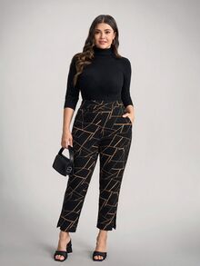 Comfylo Women's Plus Size Slim Fit Pants With Pockets - Multicolor - View 5