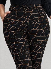 Comfylo Women's Plus Size Slim Fit Pants With Pockets - Multicolor - View 7