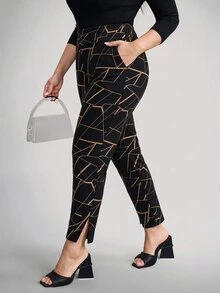 Comfylo Women's Plus Size Slim Fit Pants With Pockets - Multicolor - View 8