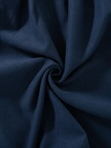 SHEIN 女童秋季百褶洋裝，海軍藍對比白色彼得潘領結飾長袖冬季套裝，適合上學、外出 - 藏蓝色 - 查看 9