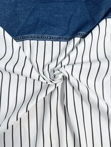 Lalippa Atasan Kemeja Wanita Motif Bunga Denim Gaya Y2K Musim Gugur dengan Desain Garis-garis, Cocok untuk Dipakai Sehari-hari dan Sepanjang Musim. - MultiWarna - View 6