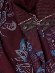 Nöista Burgundy Square-Band Graphic Slim-Fit Long-Sleeved T-Shirt. Street Y2K. Casual, School, Dates, Music Festivals. Fall Winter Parties.Going Out,. - Red Violet - View 11