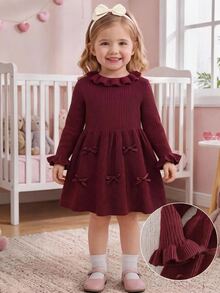 Emery Rose Kids Emery Rose Kids 女童（小）毛衣洋裝 - 酒紅色 - 查看 2