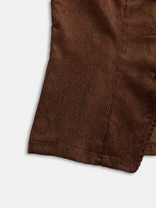 Omancia Jaket Bergaris Wanita Terbaru Musim Gugur/Dingin - Burgundy - View 4