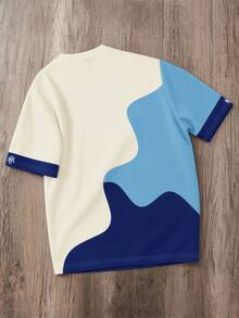 Daypath Plus Size Men's Casual Colorblock Round Neck Short Sleeve T-Shirt - Multicolor - View 2
