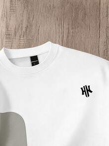 Daypath Plus Size Men's Contrast Color Round Neck Short Sleeve Casual T-Shirt, Versatile For Summer - Multicolor - View 3