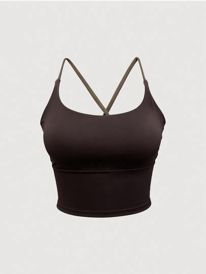 Sweetra Padded Sports Bra Fitness Tank Top Camisole