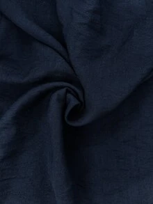Linhara CURVE Versatile Premium Linen Casual Plus Size Women's Jumpsuit Fall - Navy Blue - View 7