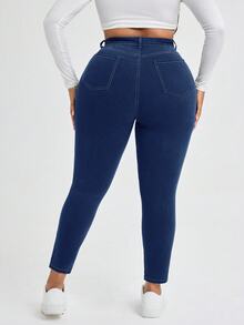 Flexra Plus Size Relaxed Fit Washed Slim Jeans - Medium Wash - View 2